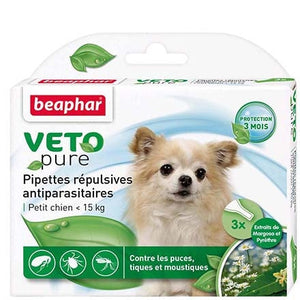 Pipettes Répulsives Antiparasitaires Chien Adulte Petit