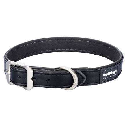 Collier Élégant Semi-Cuir Chien Noir Red Dingo