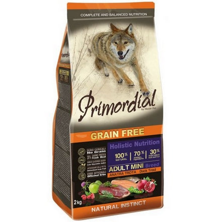 Primordial Grain Free Canard & Truite Chien Mini Adulte 2kg